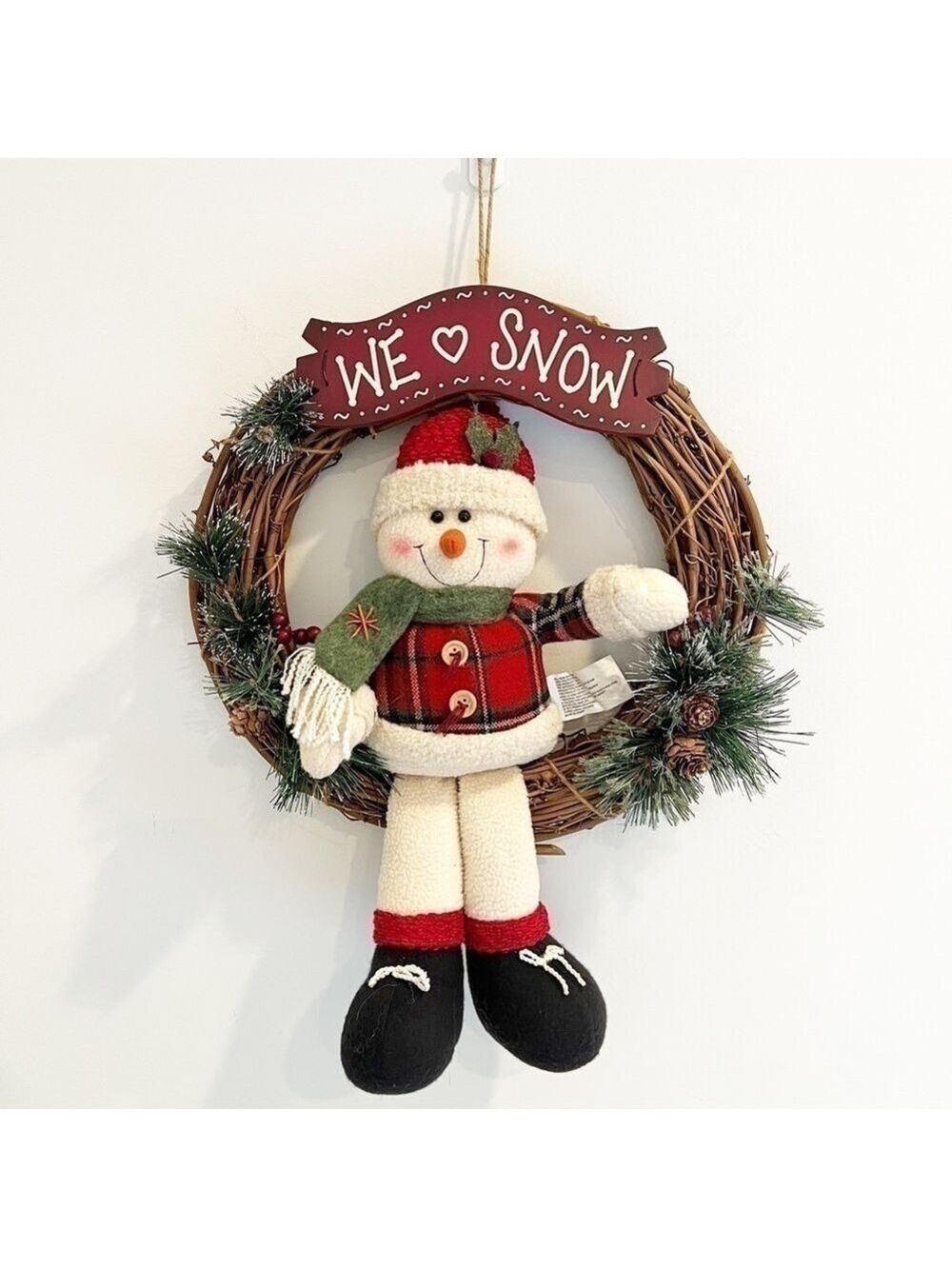 Christmas Wreath Snowman “We Love Snow”